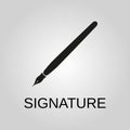 Signature icon. Signature symbol. Flat design. Stock - Vector illustration. Royalty Free Stock Photo