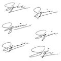 Letter S signature ideas for document attestation sheet needs. Royalty Free Stock Photo