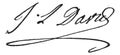 Signature of Jacques-Louis David 1748-1825, vintage engraving