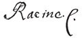 Signature of Jean Racine 1639-1699, vintage engraving Royalty Free Stock Photo