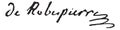 Signature of Maximilien Francois Marie Isidore de Robespierre 1759-1791, vintage engraving