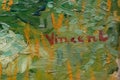 Signature Vincent Van Gogh and detail brushstrokes