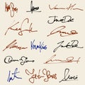 Signatures Royalty Free Stock Photo