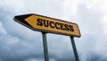 Signboard and arrow with the word - Success