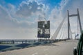 Signboard with `Drive safely` , damaged in Amphan Royalty Free Stock Photo