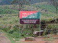 Signboard at Eravikulam National Park, Kerala, India