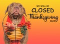 Signboard with the inscription We will be closed on Thanksgiving Royalty Free Stock Photo