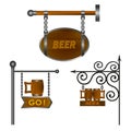 Signboards vector set an invitation to a bar to drink beer