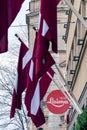 Signboard on the Laima chocolate factory, the most well-known brand of sweets in the Baltic States Royalty Free Stock Photo