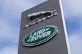 Signboard of the Land Rover and Jaguar dealership in Vannes in Brittany