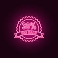 signboard large sale 30 neon icon. Elements of Sale set. Simple icon for websites, web design, mobile app, info graphics