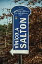 Signboard pointing the direction of Salton Winery