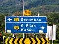 Signboard Road at Seri Menanti Kuala Pilah