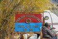 A signboard of security force at the Khunjerab checkpoint.