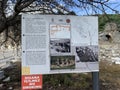 Signboard show map of Baths at the State Agora of Ephesus in Turkey