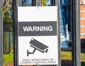 Signboard stating video cameras are recording and is monitored Royalty Free Stock Photo