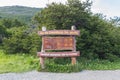 Signboard to indicate direction and information about the trekking paths in National Park Los Glaciares, Patagonia.