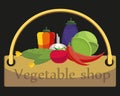 Signboard vegetable shop