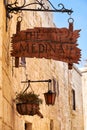 The signboard of the well-known restaurant Medina