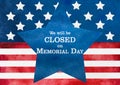 Signboard We will be closed on Memorial Day Royalty Free Stock Photo