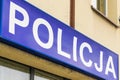 Signboard with the word police on the building Royalty Free Stock Photo