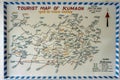 Signe showing Guide Map of Tourist Map Og Kumaon in Uttarakhand  Outside Tourist Office Nainital Royalty Free Stock Photo