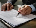 Signed agreement document, symbolizing contracts, legal binding, and formal agreements