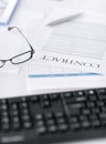 Signed contract paper with glasses Royalty Free Stock Photo