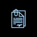 signed contracts line icon in neon style. One of Headhunting, HR collection icon can be used for UI, UX