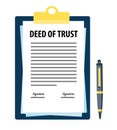 Signed deed of trust document with pen