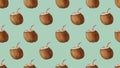 seamless watercolor pattern with coconut Royalty Free Stock Photo