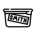 signed lunchbox line icon vector illustration black Royalty Free Stock Photo