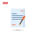Signed paper deal contract icon agreement pen on desk isolated Royalty Free Stock Photo