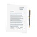 Signed paper deal contract icon. Royalty Free Stock Photo