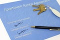 Signed rental agreement Royalty Free Stock Photo