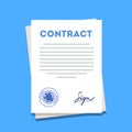 Signed and stamped contract paper icon Royalty Free Stock Photo
