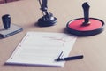 Signed testament on notary public desk Royalty Free Stock Photo