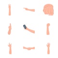 Significance of gestures monochrome icons in set collection for design.The tongue of deaf mutes vector symbol stock web