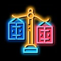 significance preponderance of different products neon glow icon illustration Royalty Free Stock Photo