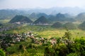 Significant mountain couple named `Nui Doi`, Quan Ba, Ha Giang, Vietnam Royalty Free Stock Photo