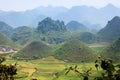 Significant mountain couple named & x27;Nui Doi& x27;, Quan Ba, Ha Giang, Vietnam Royalty Free Stock Photo