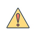 Color illustration icon for Significantly, risk and caution Royalty Free Stock Photo