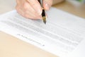 Signing a Contract with Fountain Pen Royalty Free Stock Photo