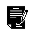 Black solid icon for Signing The Contract, agreement and treaty