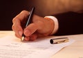 Signing a document Royalty Free Stock Photo
