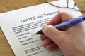 Signing Last Will and Testament Royalty Free Stock Photo