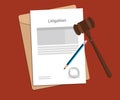 Signing legal concept of litigation illustration