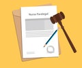 Signing legal concept of nurse law illustration