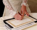 Signing marriage certificate Royalty Free Stock Photo