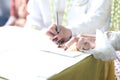 Signing marriage certificate Royalty Free Stock Photo